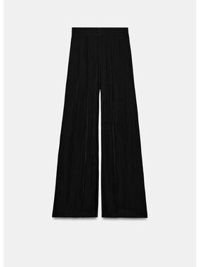 Zara Flowy Wide-Leg Black Pants XS